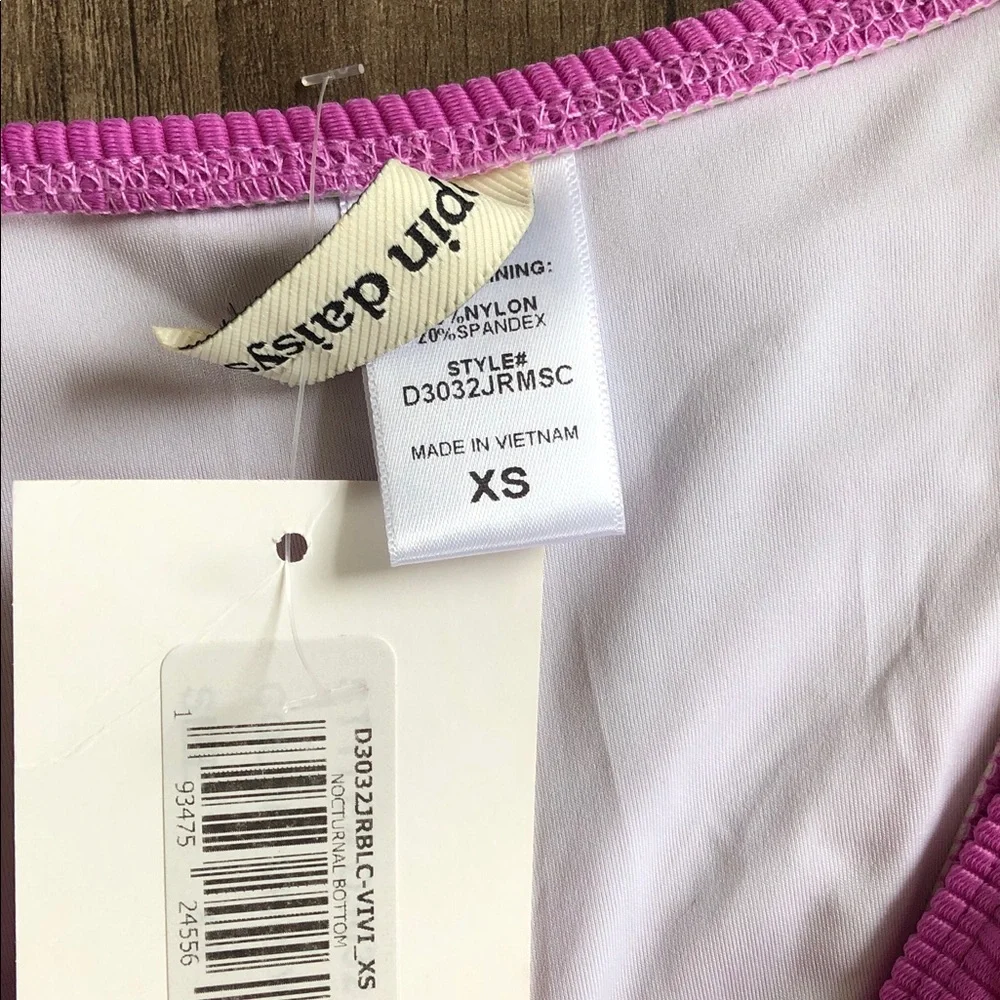 Dippin Daisy’s Nocturnal Ribbed Swim Bottom Vivid Violet XS NEW